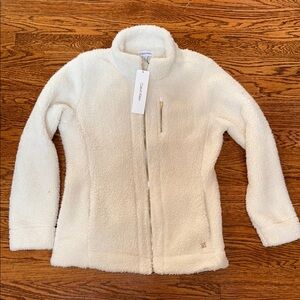 Calvin Klein Cream Teddy Jacket Plush Fleece
